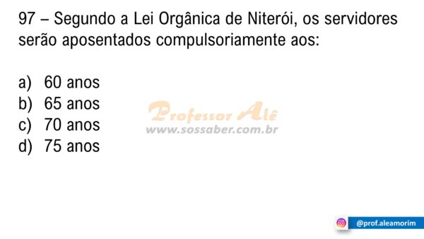 100 Questões de Lei Orgânica de Niterói-RJ - COMENTADAS