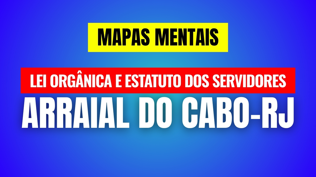 Mapas Mentais - Lei Orgânica e Estatuto dos Servidores de Arraial do Cabo-RJ